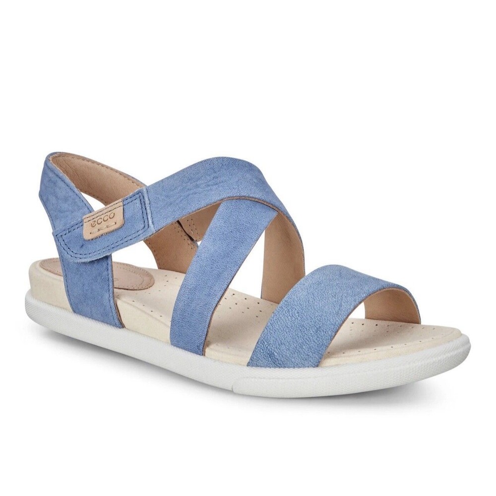 ECCO Damara Sandals Womens 8 Strappy Comfort Casual Open Toe Flats Slate Blue